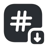 Hashtag Down SVG Icon